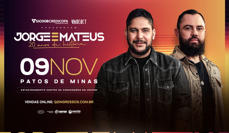 Jorge e Mateus 20 Anos de História em Patos de Minas