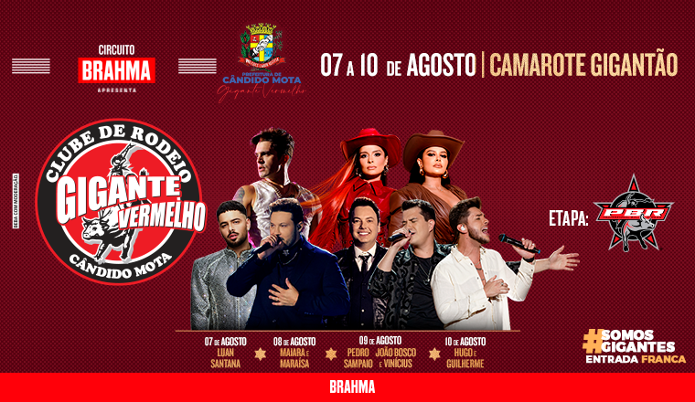 Gigante Vermelho - Pedro Sampaio + João Bosco e Vinícius em Cândido Mota