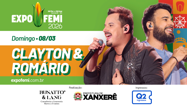 Clayton e Romário - Expofemi 2026 em Xanxerê