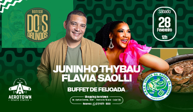 Feijoada, Samba e Pagode - Juninho Thybau + Flavia Saolli em Rio de Janeiro