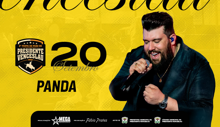 Panda - 2ª Festa do Peão de Presidente Venceslau 2026 em Presidente Venceslau