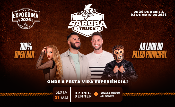 Sexta: Espaço Saroba Fest - Expô Guima 2026 em Guimarânia
