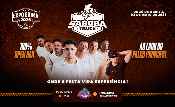 Domingo: Sunset Saroba Fest - Expô Guima 2026 em Guimarânia