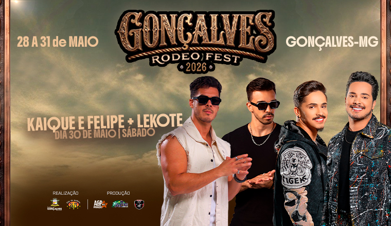 Kaique e Felipe + Lekote - Gonçalves Rodeo Fest 2026 em Gonçalves - Kaique e Felipe + Lekote
