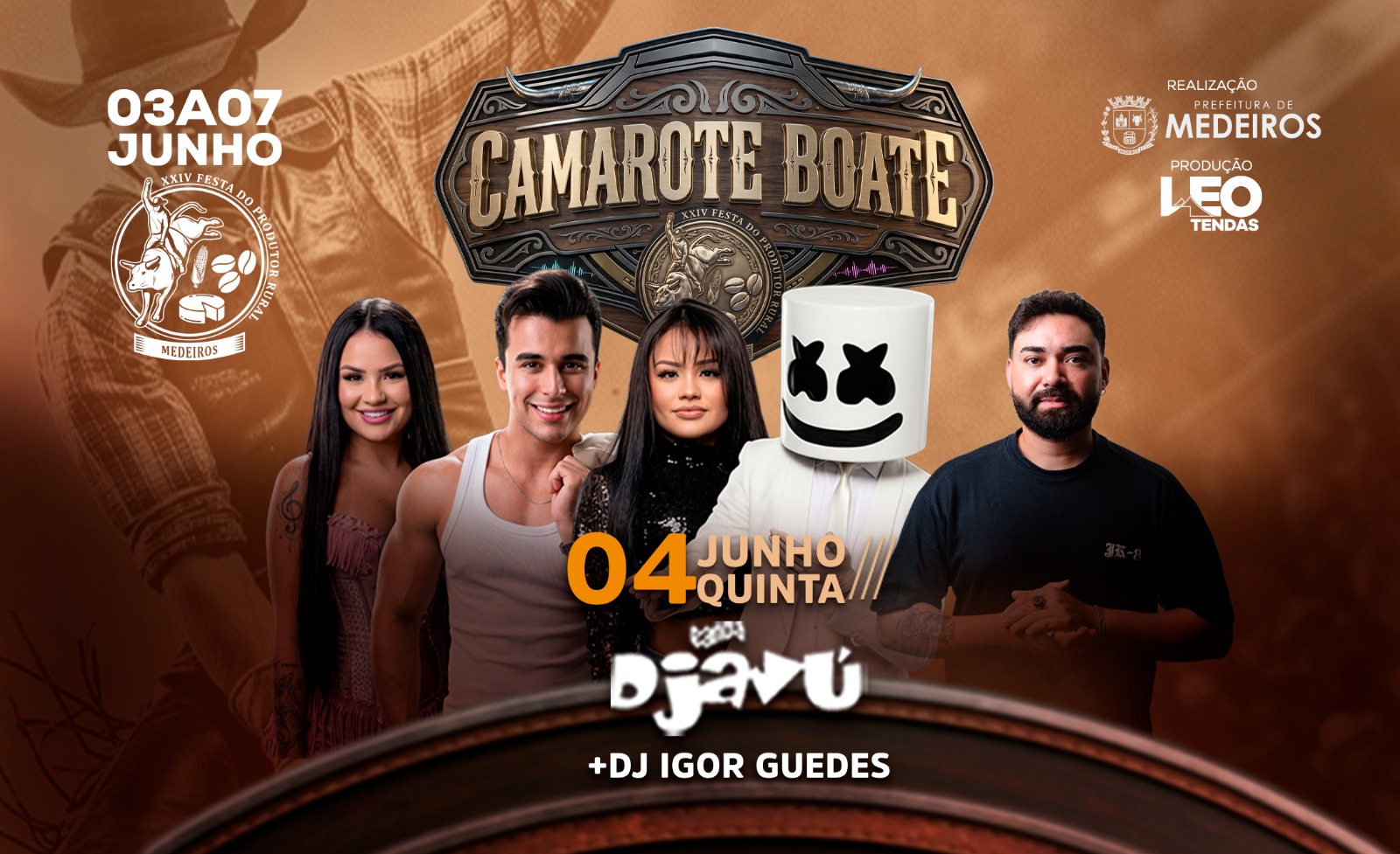 04/06/2026 Quinta: Camarote Boate - 24ª Festa do Produtor Rural 2026 em Medeiros