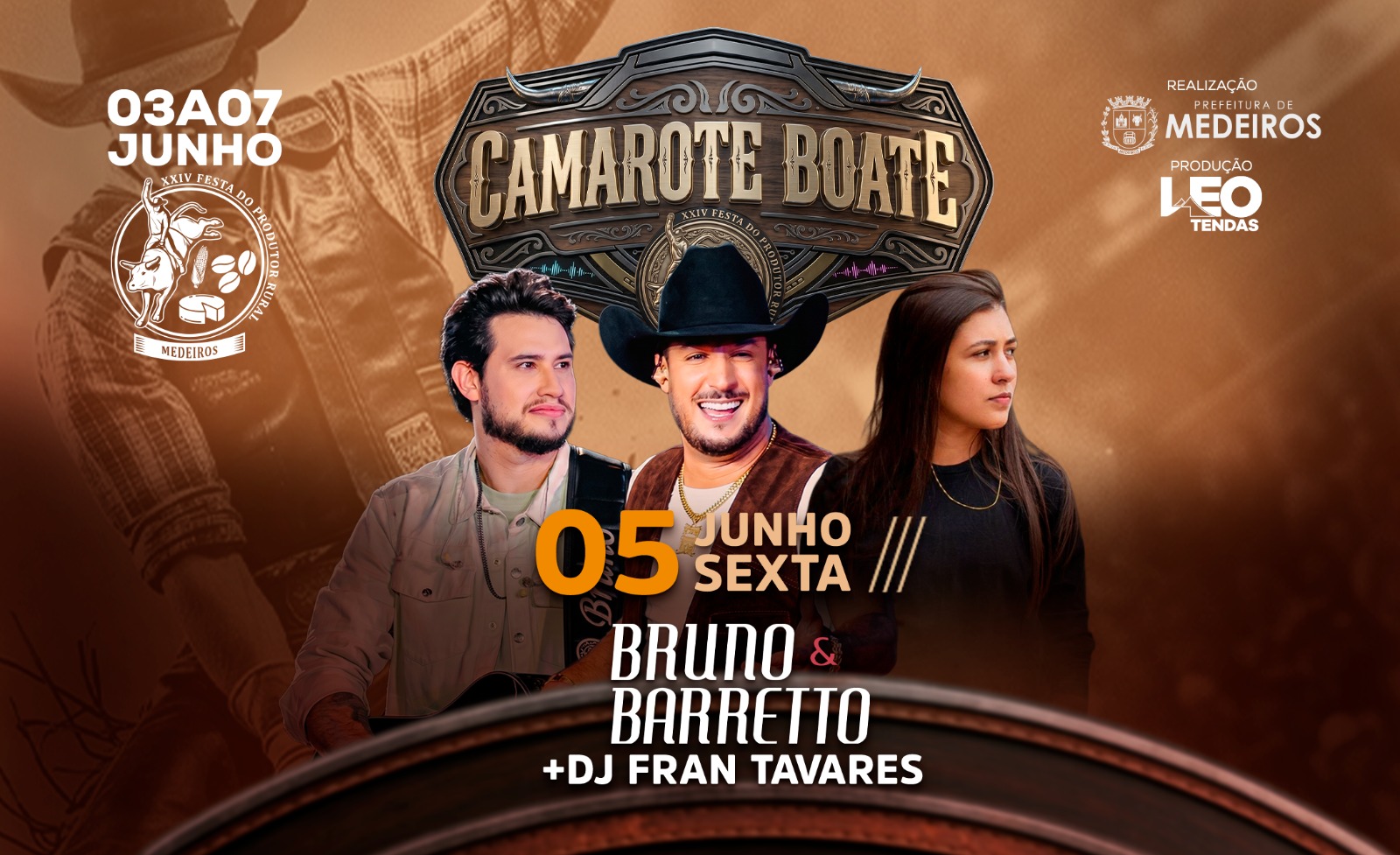 05/06/2026 Sexta: Camarote Boate - 24ª Festa do Produtor Rural 2026 em Medeiros