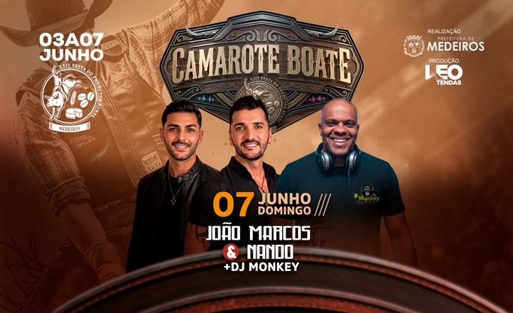 07/06/2026 Domingo: Camarote Boate - 24ª Festa do Produtor Rural 2026 em Medeiros