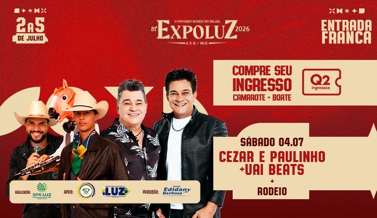 Cezar e Paulinho + Uai Beats - Expoluz 2026 em Luz - Cezar e Paulinho + Uai Beats